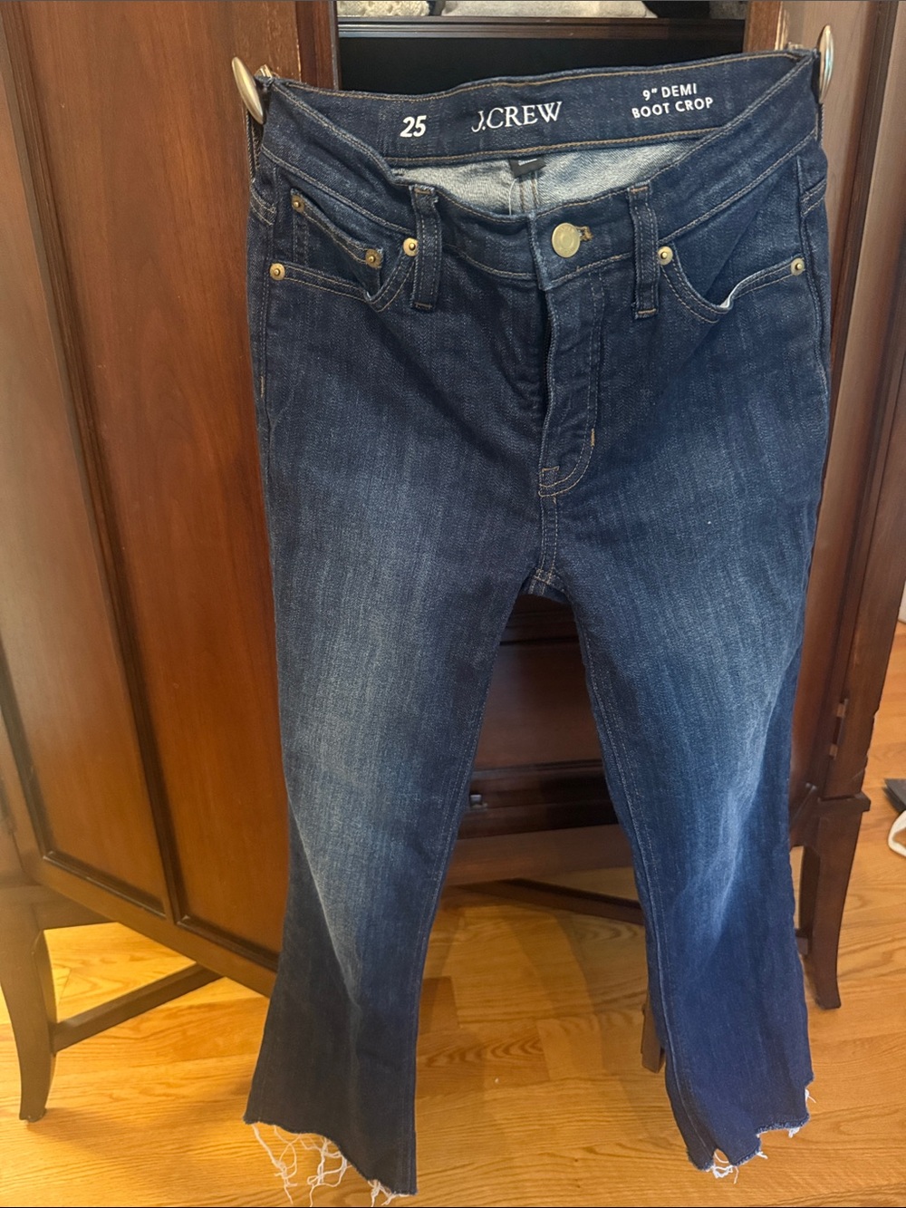 J. Crew Women's Dark Blue Demi Boot Crop Jeans